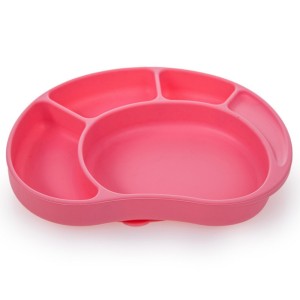 Babywise Πιάτο Σιλικόνης Ελεφαντάκι με Χωρίσματα SLP074 Ροζ, 1τμχ