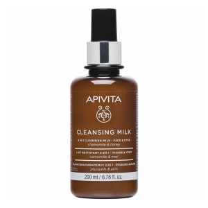 Apivita 3in1 Cleansing Milk, Γαλάκτωμα Καθαρισμού Για Πρόσωπο & Μάτια Με Χαμομήλι & Μέλι, 200ml
