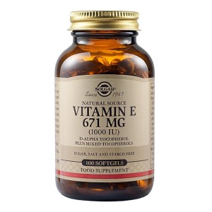 Solgar Vitamin E 1000IU Συμπλήρωμα Διατροφής Βιταμίνη Ε με Ισχυρή Αντιοξειδωτική Δράση Συμβάλλει στην Υγεία του Καρδιαγγειακού & Ανοσοποιητικού Συστήματος , 100softgels