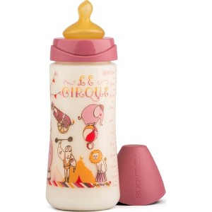 Suavinex Μπιμπερό Pink Circus με Ανατομική Θηλή Σιλικόνης 360 ml 6M+