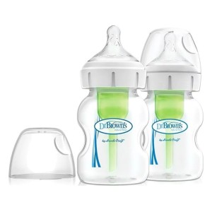 Dr. Browns Options + Anti-colic  Γυάλινο Μπιμπερό με Φαρδύ Λαιμό με Θηλή Σιλικόνης, 2x150ml