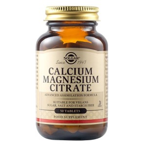 Solgar Calcium Magnesium Citrate Συμπλήρωμα Διατροφής με Ασβέστιο & Μαγνήσιο για Δυνατό Μυοσκελετικό & Νευρικό Σύστημα, 50tabs