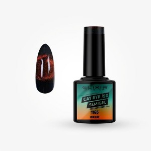 Elixir Make-up Semi Gel Ημιμόνιμο Επαγγελματικό Βερνίκι Νυχιών Cat Eye 5D Effect Νο1165 Red Cat, 8ml