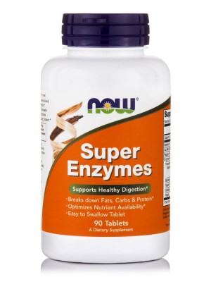 Now Foods Super Enzymes Συμπλήρωμα Διατροφής με Συνδυασμό Πεπτικών Ενζύμων, 90 ταμπλέτες
