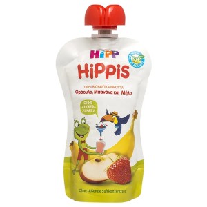 Hipp Hippis Φρουτοπολτός Φράουλα, Μπανάνα/Μήλο 100gr