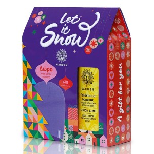 Garden Let It Snow Εορταστικό Σετ με Γαλάκτωμα Σώματος Lemon Lime 500ml & Δώρο Μωβ Σκουφάκι, 1σετ