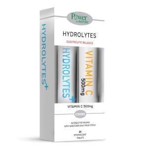 Power Health Hydrolytes Με Stevia, 20 Αναβράζοντα Δισκία & Δώρο Βιταμίνη C 500mg, 20 Αναβράζοντα Δισκία