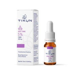 Δώρο Tikun CBD Any Time 5% Υπογλώσσιες Σταγόνες Ελαίου Κάνναβης, 10ml