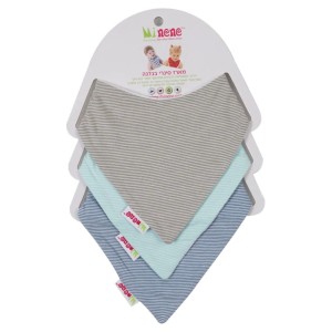 Minene Bandana Bibs Σετ Σαλιάρες Μπαντάνες Ριγέ, 3τμχ