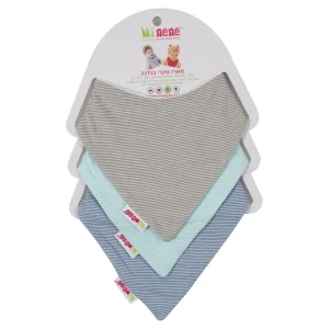 Minene Bandana Bibs Σετ Σαλιάρες Μπαντάνες Ριγέ, 3τμχ