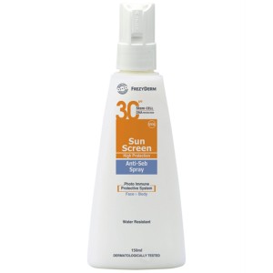 Frezyderm Sun Screen Spray-Anti-Seb SPF 30 Αντηλιακό Γαλάκτωμα Προσώπου & Σώματος σε Spray για Δέρμα με Τάση Ακμής, 150ml