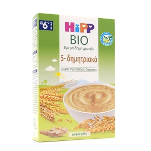 Hipp Bio Κρέμα 5 Δημητριακών 6m+ Χωρίς Ζάχαρη, 200gr
