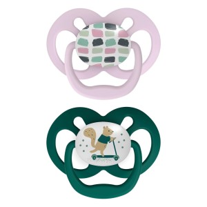 Dr. Browns Advantage Soother Πιπίλες Σιλικόνης Μωβ-Πράσινο για 6-18m, 2τμχ
