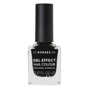 Korres Gel Effect Nail Color Βερνίκι Νυχιών Black 100, 11ml