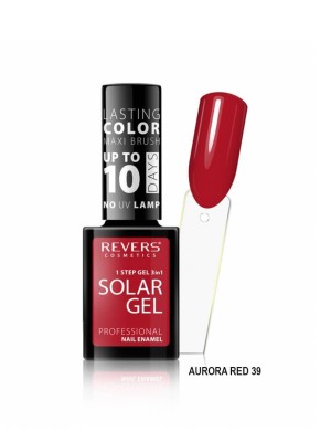 Revers Nail Polish Solar Gel Aurora Red Ημιμονιμο Βερνικι N39,10ml