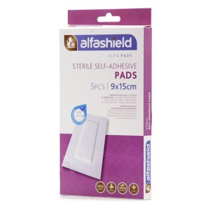 Alfashield Sterile Self-Adhesive Pads Αποστειρωμένα Αυτοκόλλητα Επιθέματα 9x15cm, 5τμχ