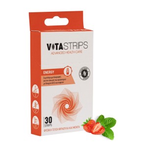 Vitastrips Energy Συμπλήρωμα Διατροφής με Β12 για Τόνωση και Ενέργεια, 30τμχ