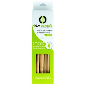 Ola Bamboo Bamboo Straws Επαναχρησιμοποιούμενα Καλαμάκια από Μπαμπού, 6τμχ