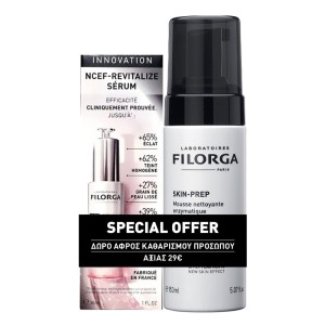 Filorga Promo NCEF-Revitalize Anti-Age Serum Αναζωογονητικός Αντιγηραντικός Ορός 30ml & Δώρο Skin-Prep Ενζυματικός Αφρός Καθαρισμού για Πρόσωπο & Μάτια 150ml, 1σετ
