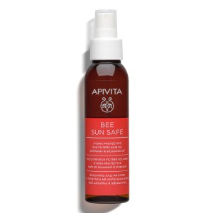 Apivita Bee Sun Safe Hydra Protective Hair Oil Ενυδατικό Λάδι Για Τα Μαλλιά Με Αντηλιακά Φίλτρα Ηλίανθου & Αβησσυνίας, 100ml