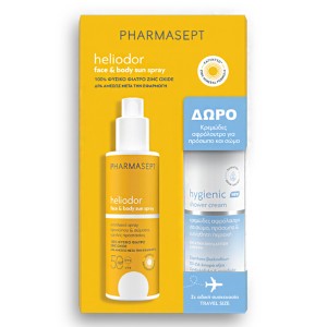 Pharmasept Promo Face & Body Spray Sun Cream Αντηλιακό Spray για Πρόσωπο & Σώμα SPF50 165ml & Δώρο Hygienic Shower Cream Κρεμώδες Αφρόλουτρο 100ml, 1σετ