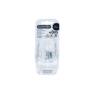 Suavinex Ανατομική θηλή Silicone  +0m (1+1)  (REF 3801102)