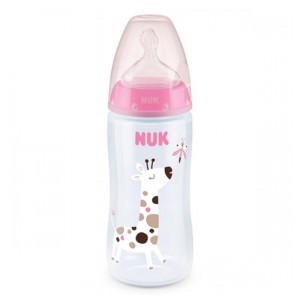 Nuk First Choice Plus Μπιμπερό Σιλικόνης με Δείκτη Ελέγχου Θερμοκρασίας Μπλε Κροκόδειλος 6-18m, 300ml