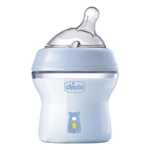 [E] Chicco Μπιμπερό Πλαστικό Natural Feeling με Θηλή Σιλικόνης 0m+, 150ml