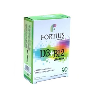 Geoplan Fortius D3 2500iu + B12 1000mg Συμπλήρωμα Διατροφής με Βιταμίνες D3 & B12, 90 ταμπλέτες