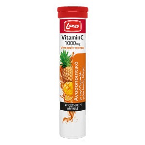 Lanes Vitamin C Υποστήριξη Ανοσοποιητικού & Τόνωση 1000mg με Χυμό Πορτοκάλι, 20 αναβρ. δισκία