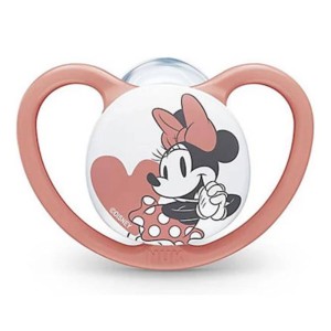 Nuk Mickey Mouse Space Ορθοδοντική Πιπίλα Σιλικόνης για 6-18m Ροζ, 1τμχ