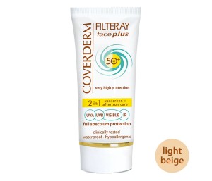 Coverderm Filteray Face Plus Αντηλιακό Προσώπου με Χρώμα Light Beige Για Λιπαρές/Ακνεϊκές Επιδερμίδες SPF50 LBG, 50ml