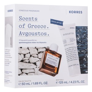 Korres Πακέτο Περιποίησης Σώματος Avgoustos Eau De Toilette 50ml + Avgoustos Γαλάκτωμα Σώματος 125ml, 1σετ