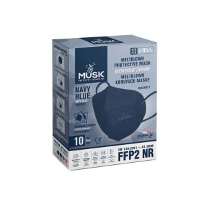 Musk Meltblown Protective Mask FFP2 NR Προστατευτική Μάσκα μιας Χρήσης 10 Τμχ Μπλε