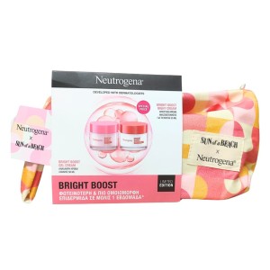 Neutrogena Πακέτο Περιποίησης Προσώπου με Bright Boost Κρέμα Gel, 50ml, Bright Boost Κρέμα Προσώπου Νυκτός, 50ml & Νεσεσέρ Sun of a Beach, 1σετ
