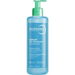 Bioderma Sebium Gel Moussant Εξυγιαντικό gel καθαρισμού για λιπαρό δέρμα με τάση ακμής πρόσωπο και σώμα 400ml