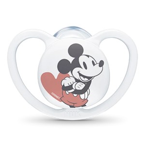 Nuk Mickey Mouse Space Ορθοδοντική Πιπίλα Σιλικόνης για 6-18m Λευκή, 1τμχ