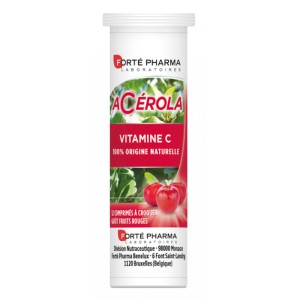 Forte Pharma Acerola Συμπλήρωμα Διατροφής Βιταμίνη C με Τονωτική & Ενδυναμωτική Δράση, 12 Μασώμενα Δισκία