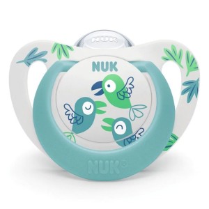 Nuk Star Ορθοδοντική Πιπίλα Σιλικόνης Κίτρινη με Λουλούδια 18-36m, 1τμχ