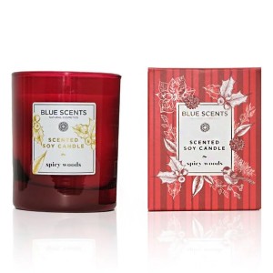 Blue Scents Scented Soy Candle Spicy Woods Κερί με Άρωμα Φρεσκάδας Ξύλου, 145g