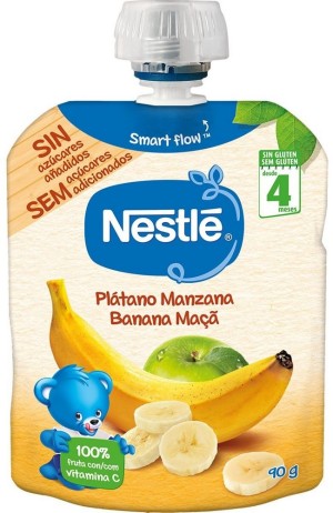 Nestle Φρουτοπουρές Μπανάνα & Μήλο 4m+, 90gr