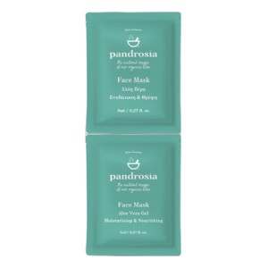 Pandrosia Face Mask Μάσκα Προσώπου Ενυδάτωσης & Καταπράυνσης με Αλόη Βέρα, 2x8ml