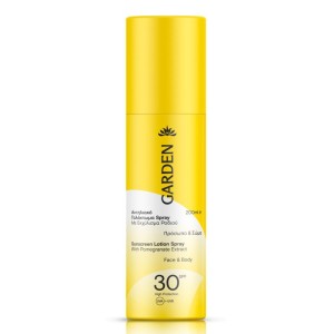 Garden Αντηλιακό Γαλάκτωμα Spray με Εκχύλισμα Ροδιού Πρόσωπο & Σώμα SPF30, 200ml