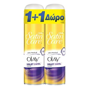 Gillette Satin Care & Olay Γυναικείο Gel Ξυρίσματος Violet Swirl, 200ml (1+1 Δώρο)