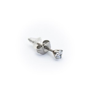 Borghetti Pharma Stainless Steel Σκουλαρίκια  Άσπρα Στρας B13, 1 ζευγάρι