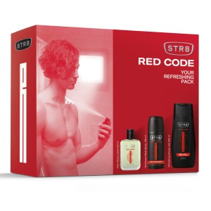 STR8 Red Code Set: After Shave Lotion, 50ml + Deodorant Spray,150ml + Shower Gel, 250ml