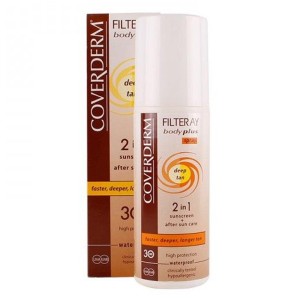 Coverderm Filteray Body Plus Deep Tan Αδιάβροχο Αντηλιακό Γαλάκτωμα Σώματος SPF30 που Επιταχύνει το Μαύρισμα, 100ml