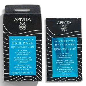 Apivita Express Beauty Hair Mask Hyaluronic Acid Μάσκα Μαλλιών για Ενυδάτωση με Υαλουρονικό Οξύ, 20ml 