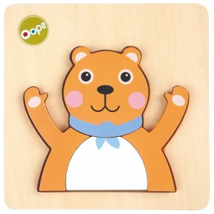 Oops Build & Match 3D Puzzle Bear Ξύλινο Παιδικό Παιχνίδι Παζλ, 1τμχ