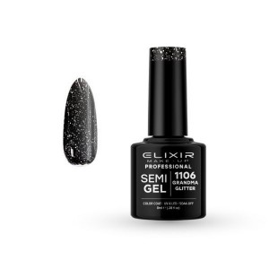 Elixir Make-up Semi Gel Ημιμόνιμο Επαγγελματικό Βερνίκι Νυχιών Νο1106 Grandma Glitter, 8ml